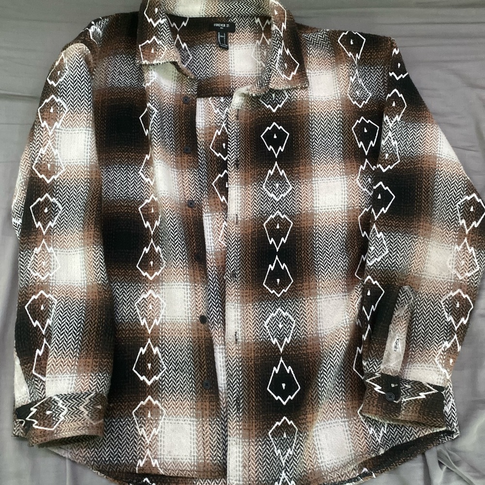 Forever 21 Brown and Black Patterned Cardigan